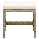 havestole med skamler 2 stk. polyrattan beige