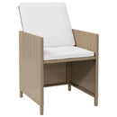 havestole med skamler 2 stk. polyrattan beige