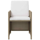 havestole med skamler 2 stk. polyrattan beige