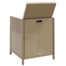 havestole med skamler 2 stk. polyrattan beige