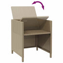 havestole med skamler 2 stk. polyrattan beige