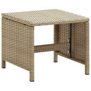 havestole med skamler 2 stk. polyrattan beige
