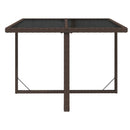 havebord 109x107x74 cm polyrattan og glas brun