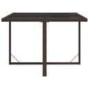 havebord 109x107x74 cm polyrattan og glas brun