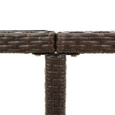 havebord 109x107x74 cm polyrattan og glas brun