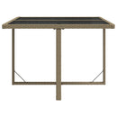 havebord 109x107x74 cm polyrattan og glas beige