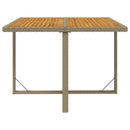 havebord 109x107x74 cm polyrattan og massivt akacietræ beige