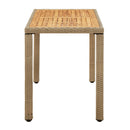 havebord 123x60x74 cm polyrattan og massivt akacietræ beige