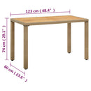 havebord 123x60x74 cm polyrattan og massivt akacietræ beige