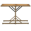havebord massivt akacietræ og polyrattan beige