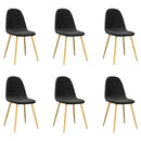 spisebordsstole 6 stk. velour sort