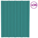 Tagpanel 36 pcs Grøn 60 x 45 cm Galvaniseret stål