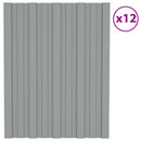 Tagpanel 12 pcs Grå 60 x 45 cm Galvaniseret stål