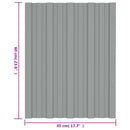 Tagpanel 36 pcs Grå 60 x 45 cm Galvaniseret stål