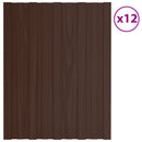 Tagpanel 12 pcs Brun 60 x 45 cm Galvaniseret stål