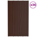Tagpanel 36 pcs Brun 80 x 45 cm Galvaniseret stål