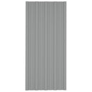 Tagpanel 12 pcs Grå 100 x 45 cm Galvaniseret stål