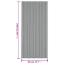 Tagpanel 12 pcs Grå 100 x 45 cm Galvaniseret stål