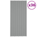 Tagpanel 36 pcs Grå 100 x 45 cm Galvaniseret stål