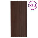 Tagpanel 12 pcs Brun 100 x 45 cm Galvaniseret stål