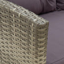 loungesæt til haven 2 dele med hynder polyrattan grå