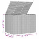 hyndeboks 145x100x103 cm polyrattan grå