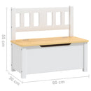 opbevaringsbænk til børn 60x30x55 cm MDF hvid og beige