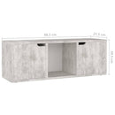 tv-bord 88,5x27,5x30,5 cm konstrueret træ betongrå