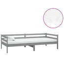 daybed med madras 90x200 cm massivt fyrretræ grå