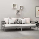 daybed med madras 90x200 cm massivt fyrretræ grå