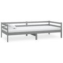 daybed med madras 90x200 cm massivt fyrretræ grå