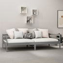 daybed med madras 90x200 cm massivt fyrretræ grå