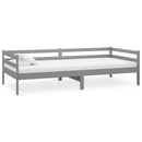 daybed med madras 90x200 cm massivt fyrretræ grå