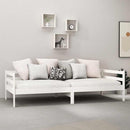 daybed med madras 90x200 cm massivt fyrretræ hvid