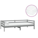daybed med madras 90x200 cm massivt fyrretræ grå