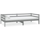 daybed med madras 90x200 cm massivt fyrretræ grå