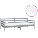 daybed med madras 90x200 cm massivt fyrretræ grå