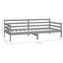 daybed med madras 90x200 cm massivt fyrretræ grå