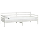 daybed med madras 90x200 cm massivt fyrretræ hvid