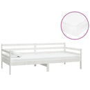 daybed med madras 90x200 cm massivt fyrretræ hvid