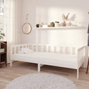 daybed med madras 90x200 cm massivt fyrretræ hvid