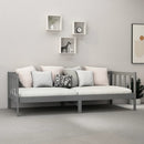 daybed med madras 90x200 cm massivt fyrretræ grå