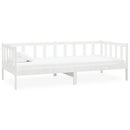 daybed med madras 90x200 cm massivt fyrretræ hvid