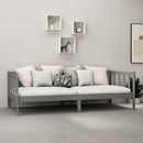 daybed med madras 90x200 cm massivt fyrretræ grå