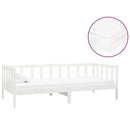 daybed med madras 90x200 cm massivt fyrretræ hvid