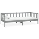 daybed med madras 90x200 cm massivt fyrretræ grå