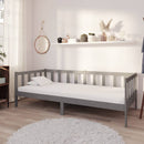 daybed med madras 90x200 cm massivt fyrretræ grå