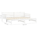daybed med udtræk 2x(90x200) cm massivt fyrretræ