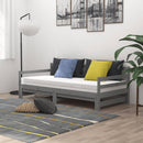 daybed med udtræk 2x(90x200) cm massivt fyrretræ grå