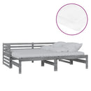daybed med udtræk 2x(90x200) cm massivt fyrretræ grå